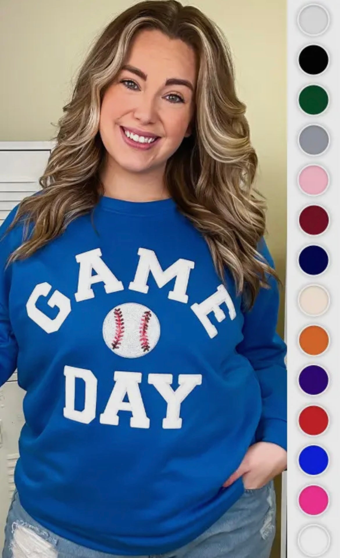 Preorder- Game Day Sparkle Baseball Sweatshirt