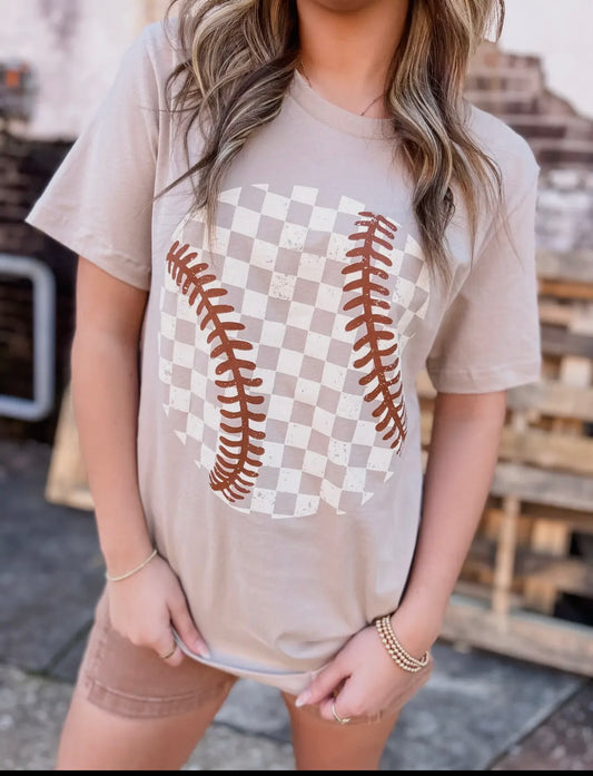 Checkered Baseball Tee